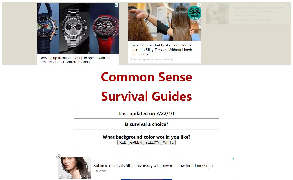 Common Sense Survival Guides