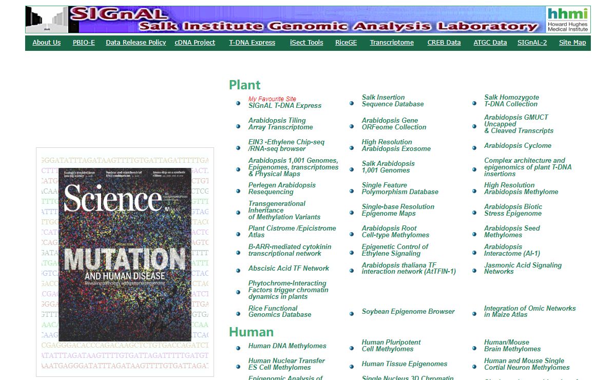 SIGnAL : Salk Institute Genomic Analysis Laboratory Home Page