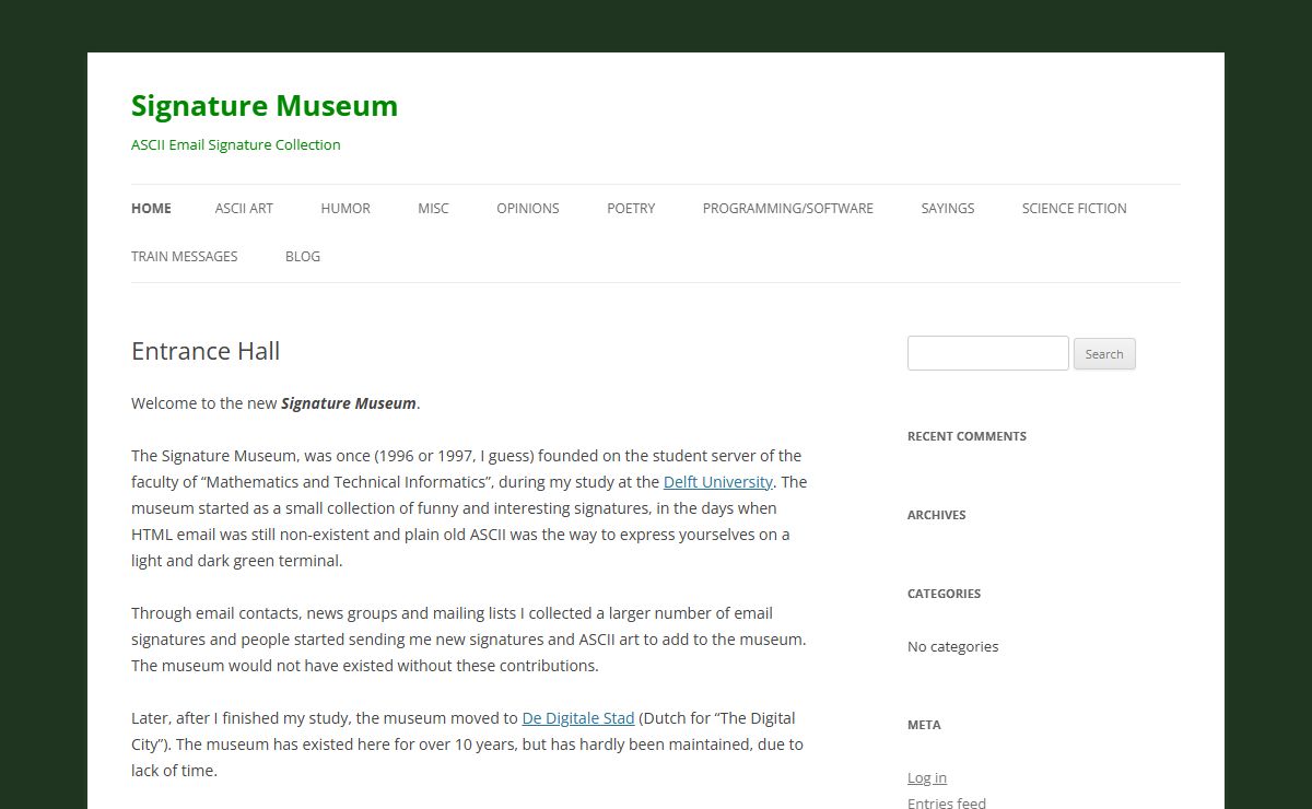 Signature Museum | ASCII Email Signature Collection
