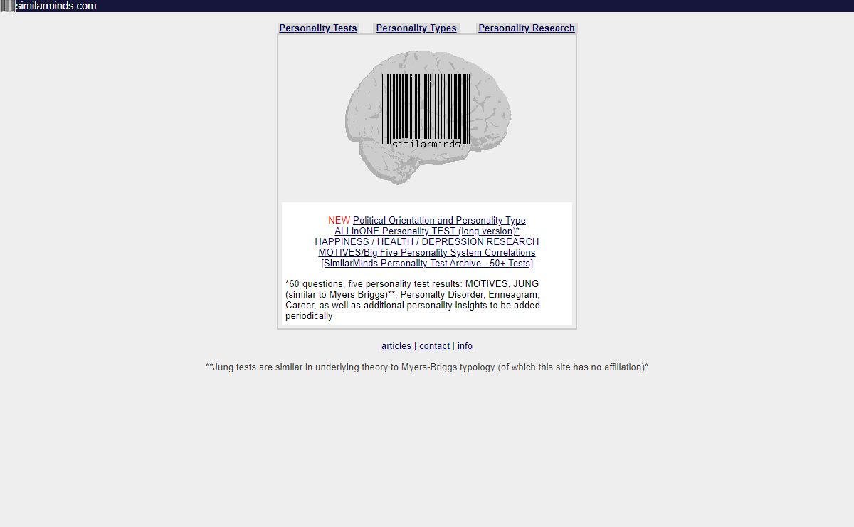 Personality Test Site