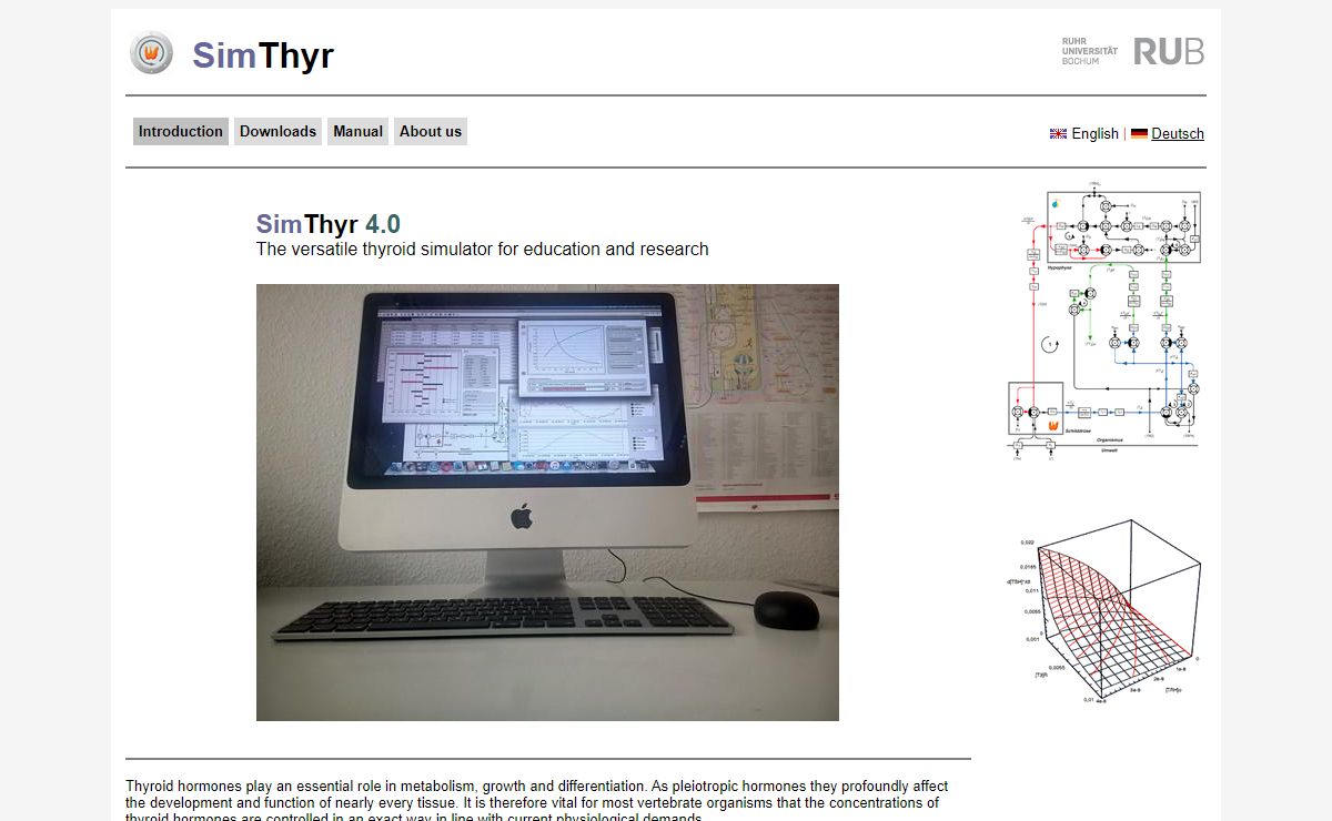 SimThyr, a numerical simulator of thyrotropic feedback control for education and research