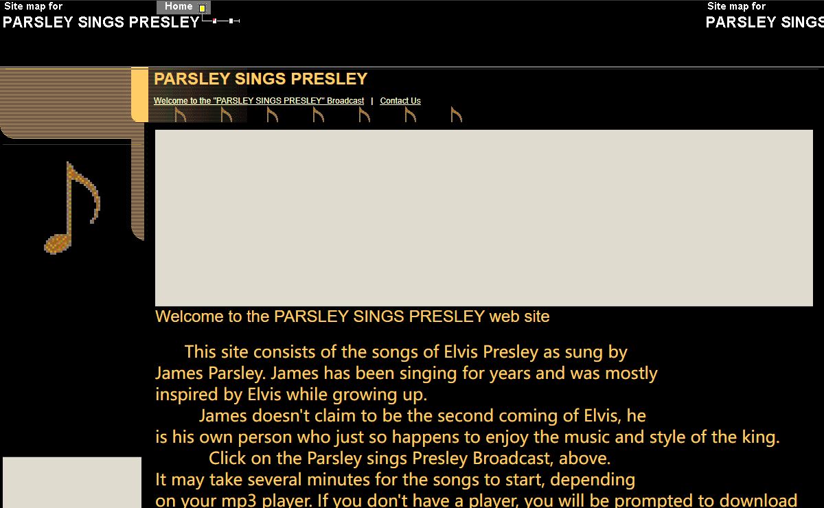 Parsley sings Presley document home page