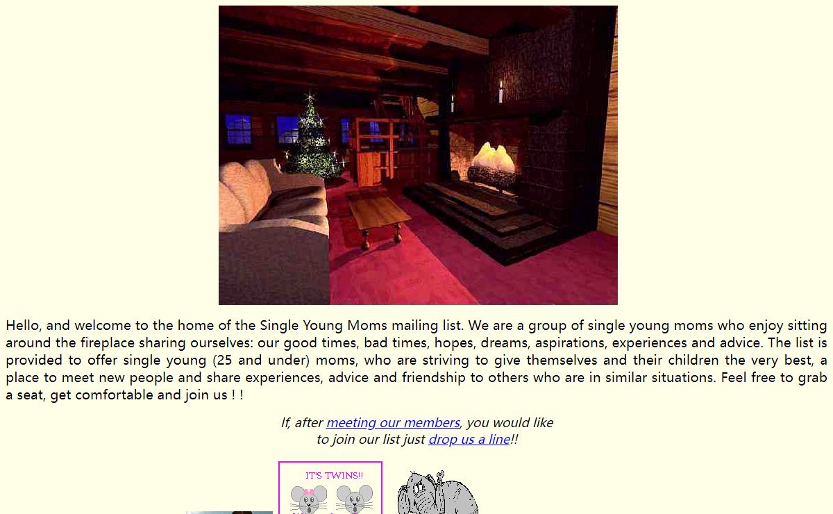 Home of the Single Young Moms' Mailing List