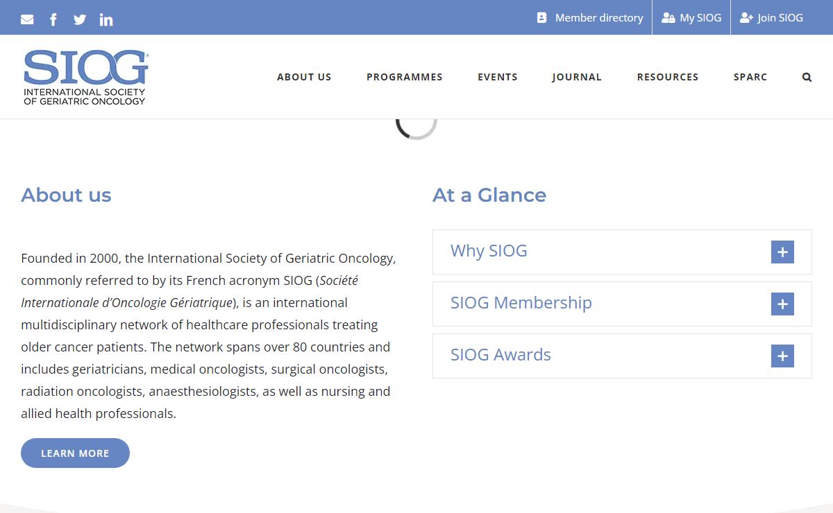 SIOG – International Society of Geriatric Oncology