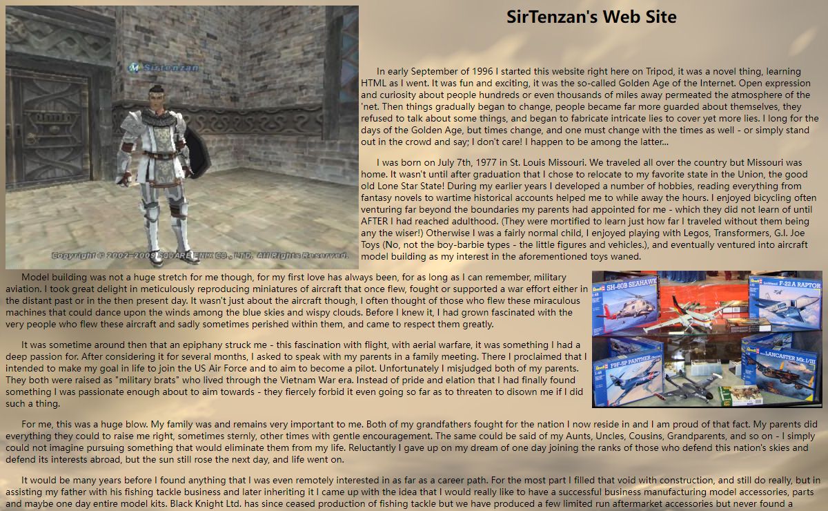 SirTenzan's Web Site
