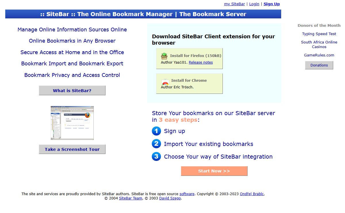 :: SiteBar :: The Bookmark Manager | The Bookmark Server