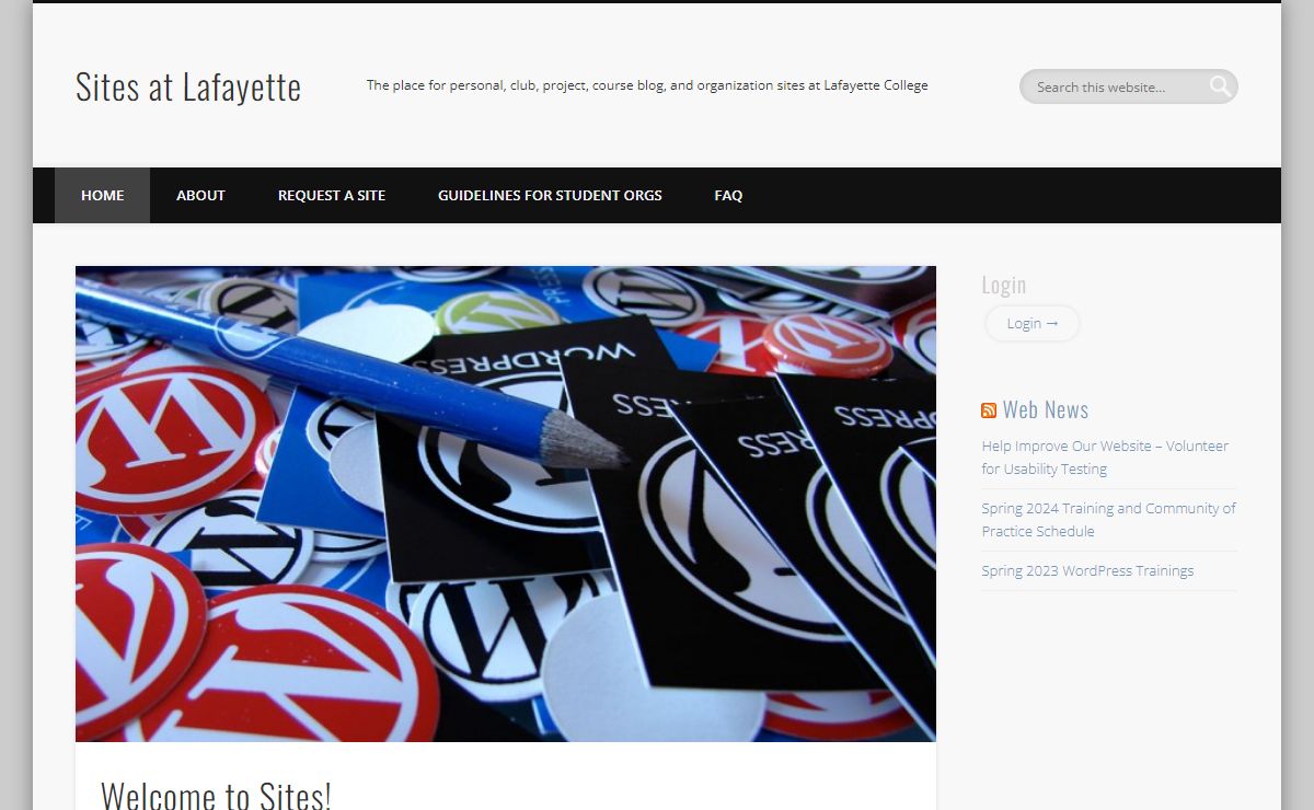 Sites at Lafayette – The place for personal, club, project, course blog, and organization sites at Lafayette College