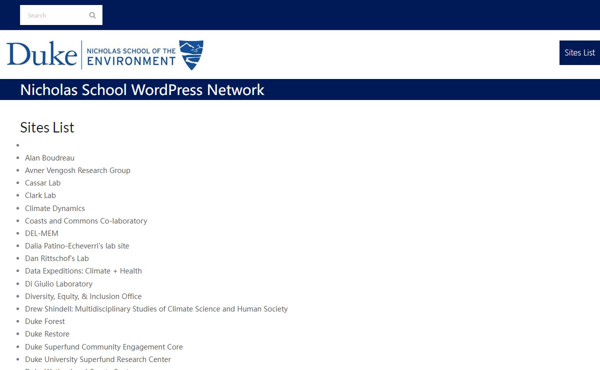 Nicholas School WordPress Network