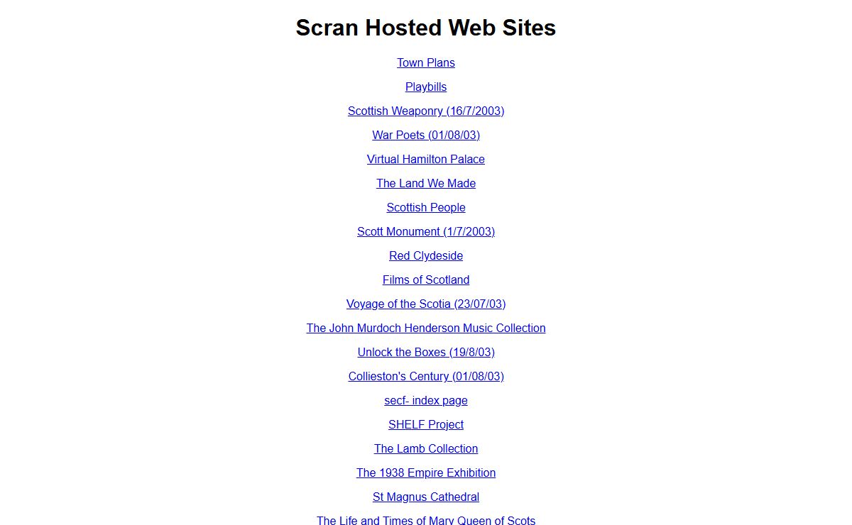 Scran Hosted Web Sites