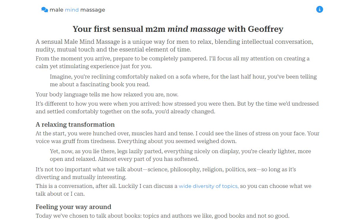 Your first sensual m2m mind massage with Geoffrey