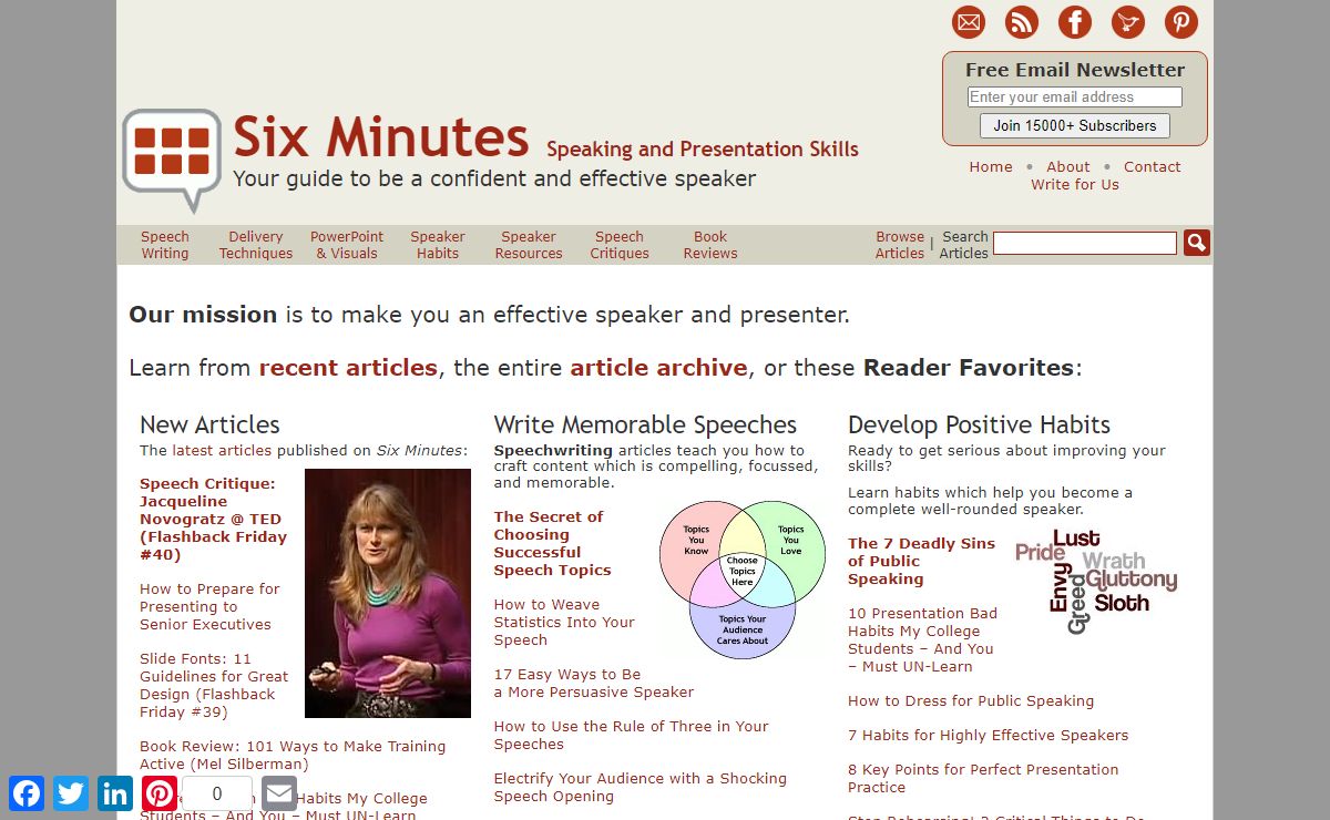 Six Minutes: Public Speaking and Presentation Skills