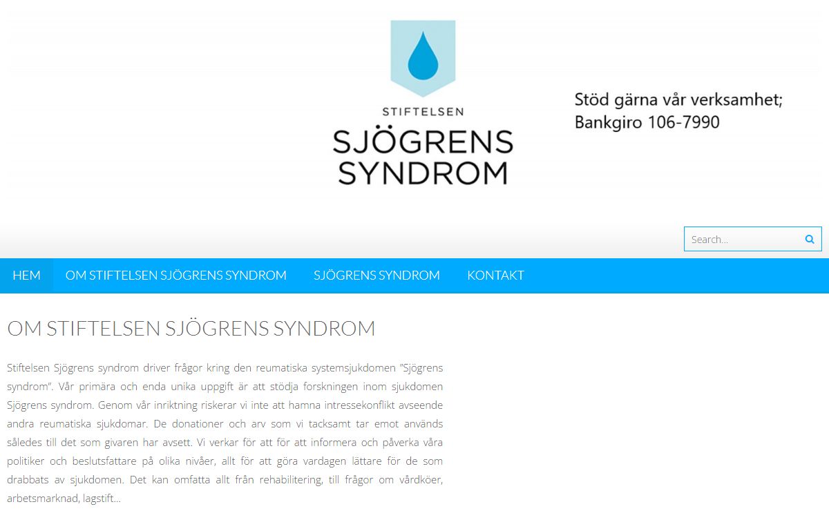 nytest.sjogrensyndrom.se – En till WordPress-webbplats