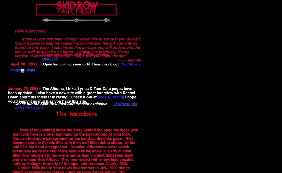 Skid Row Past And Present