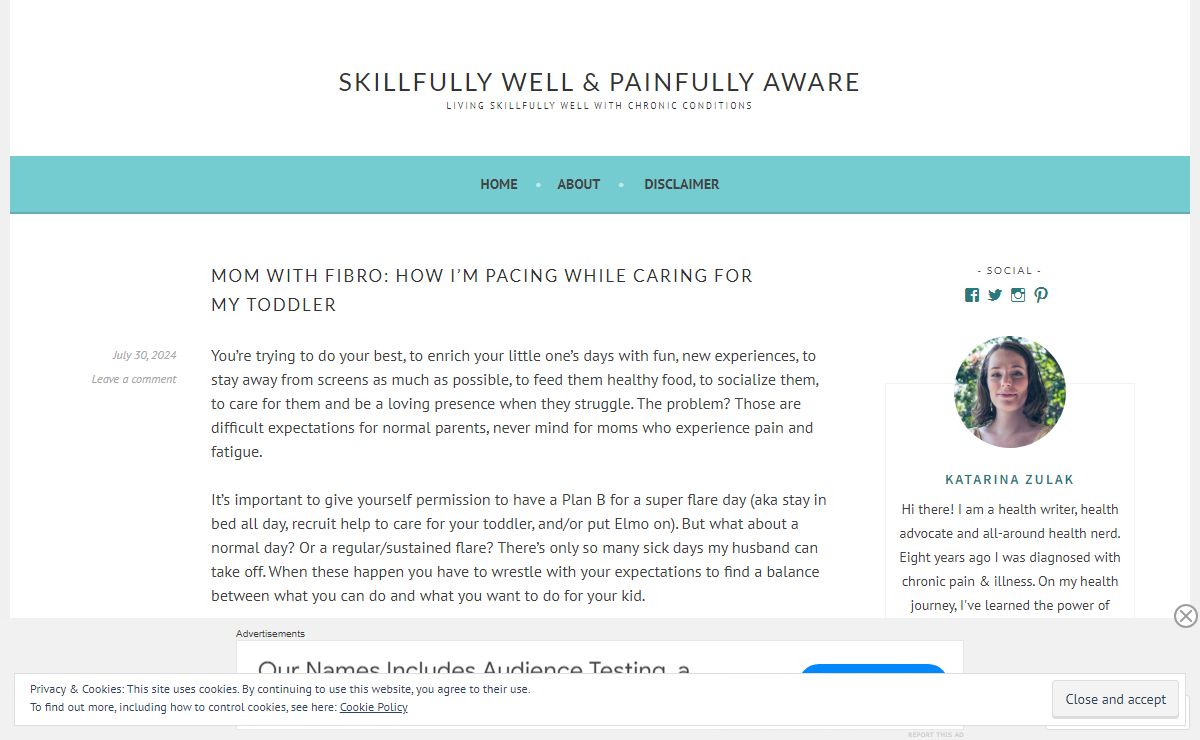 Skillfully Well & Painfully Aware – Living skillfully well with chronic conditions