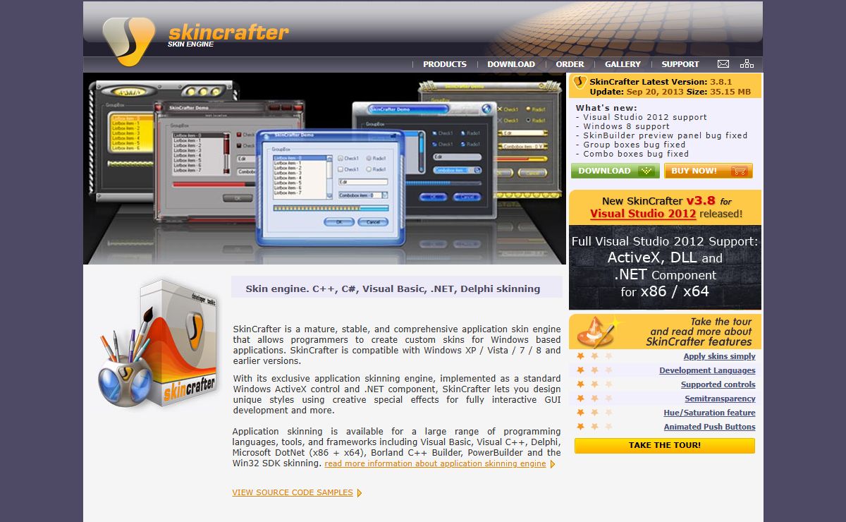 Skin engine. C++, C#, Visual Basic skinning «