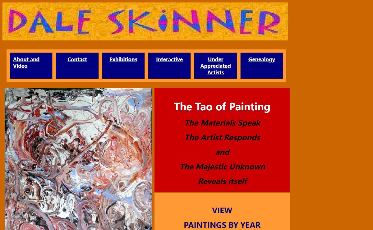Dale Skinner's Art Gallery, featuring figurative, abstract improvisations and rescued garage sale paintings.