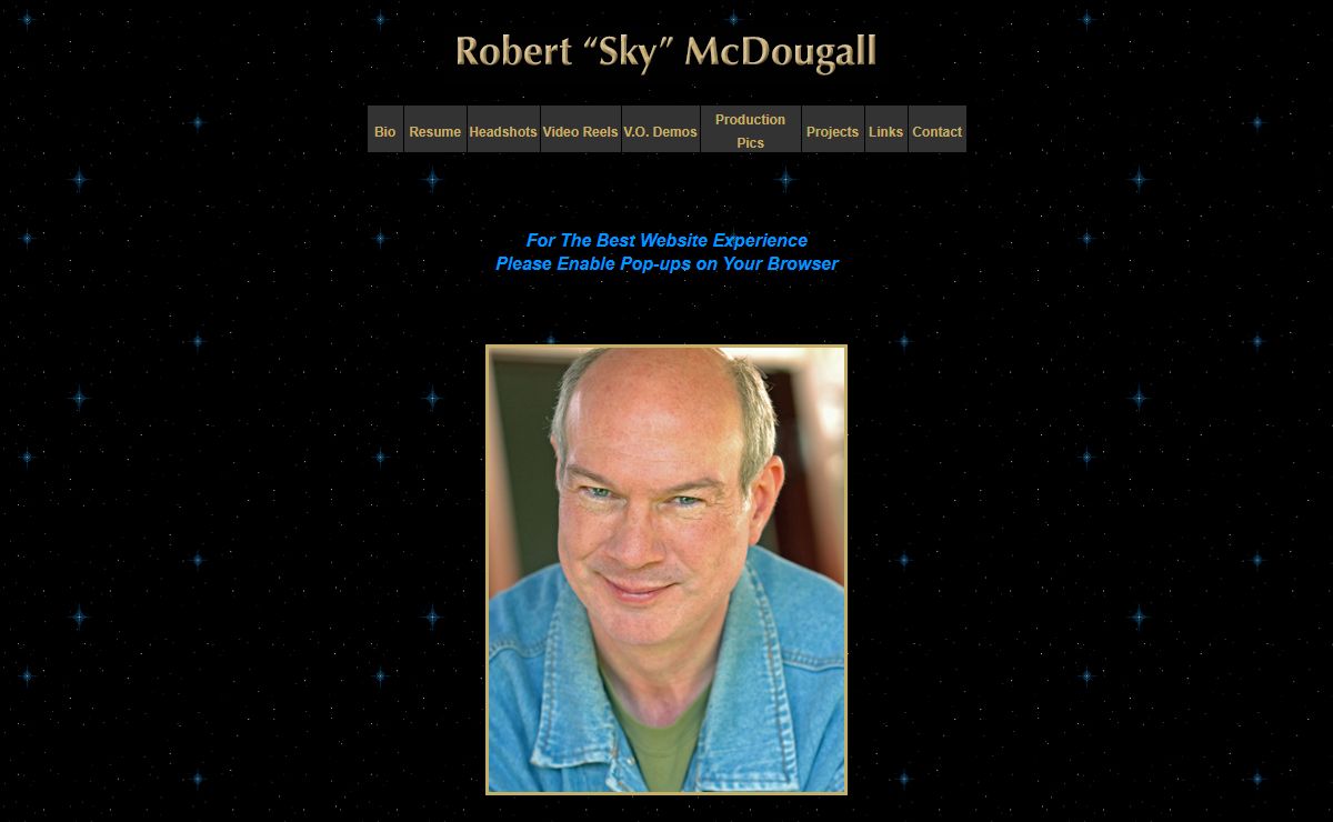 Robert "Sky" McDougall - Actor and Voice Artist