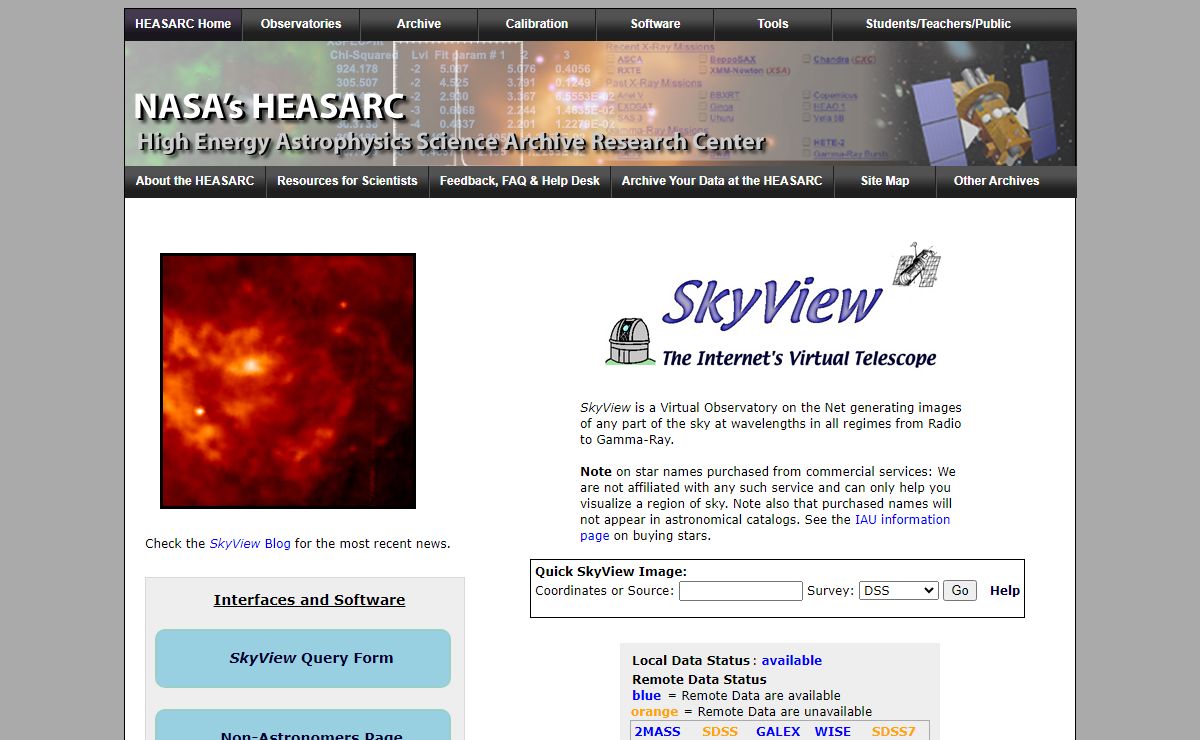 SkyView Virtual Observatory