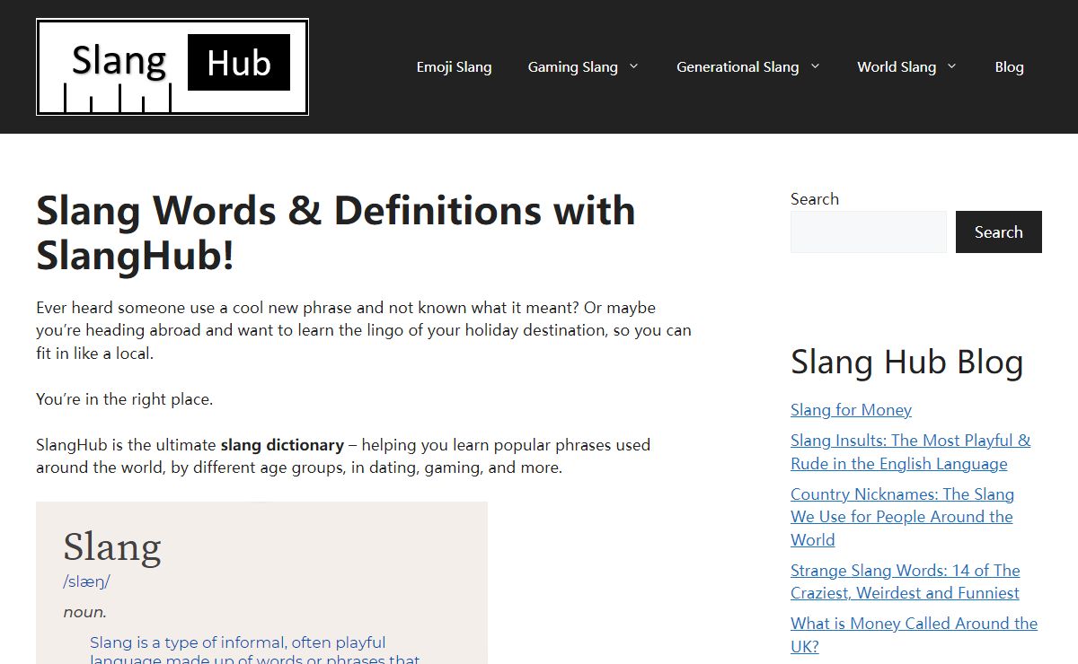 Slang Words & Definitions - Slang Hub
