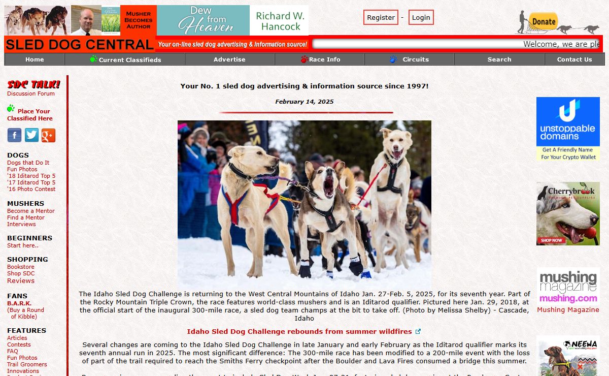 Sled Dog Central  - Your No. 1 sled dog advertising & information source since 1997!
