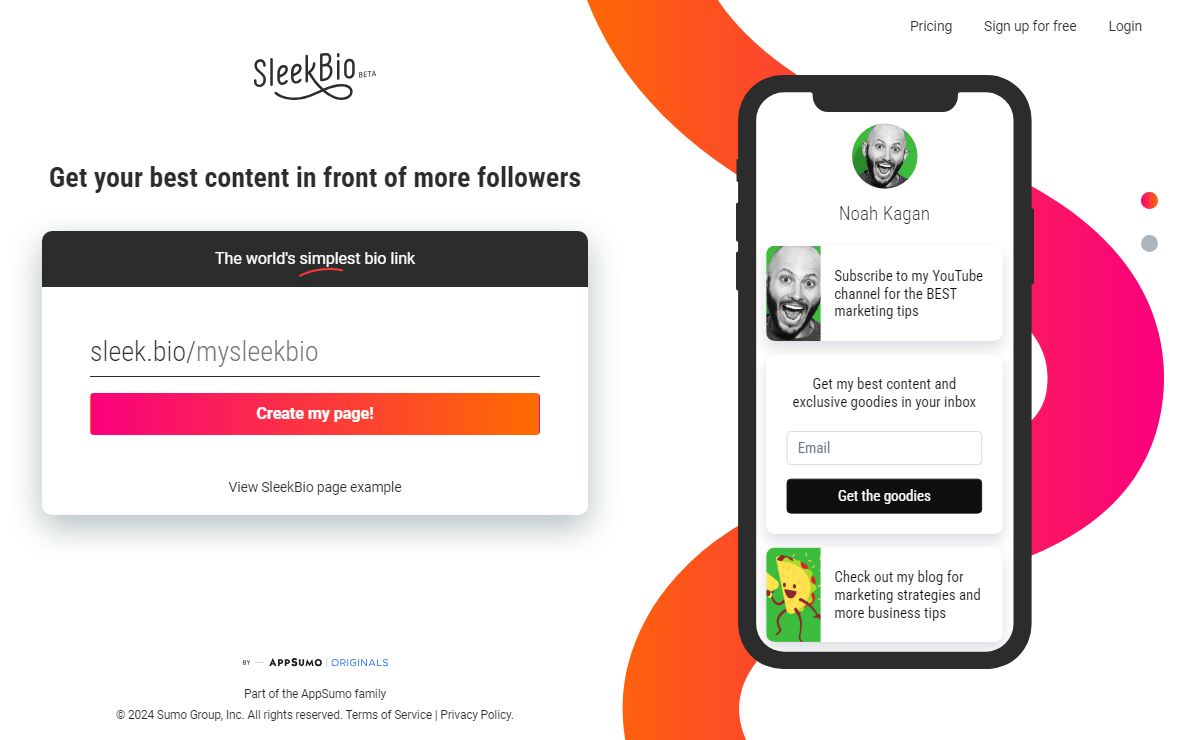 SleekBio | One, simple link for your social media bio.