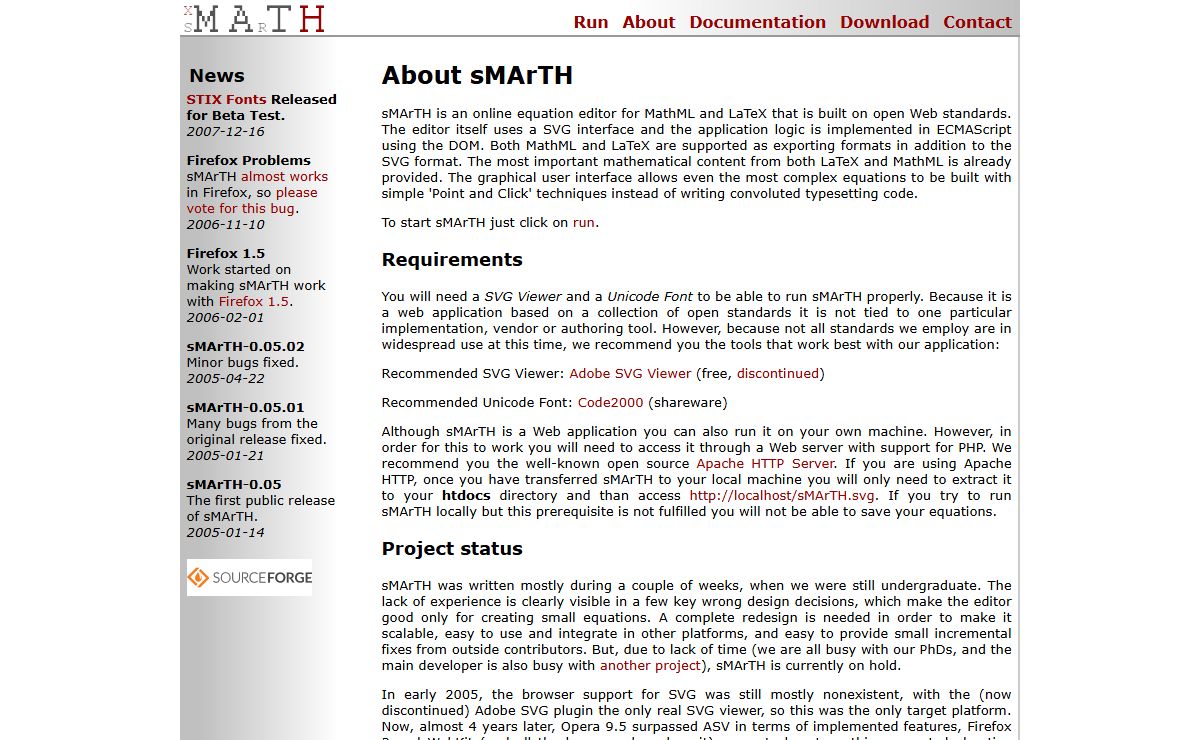 sMArTH - online equation editor