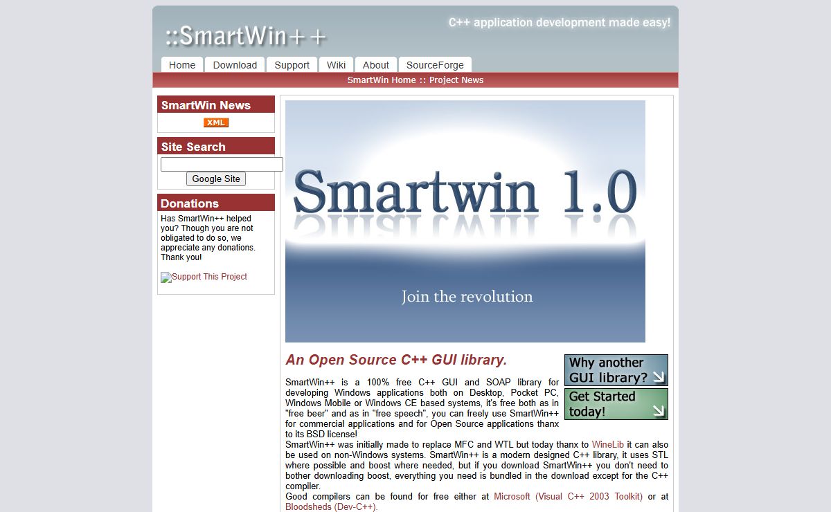 Smartwin++ - An Open Source C++ GUI and SOAP Library