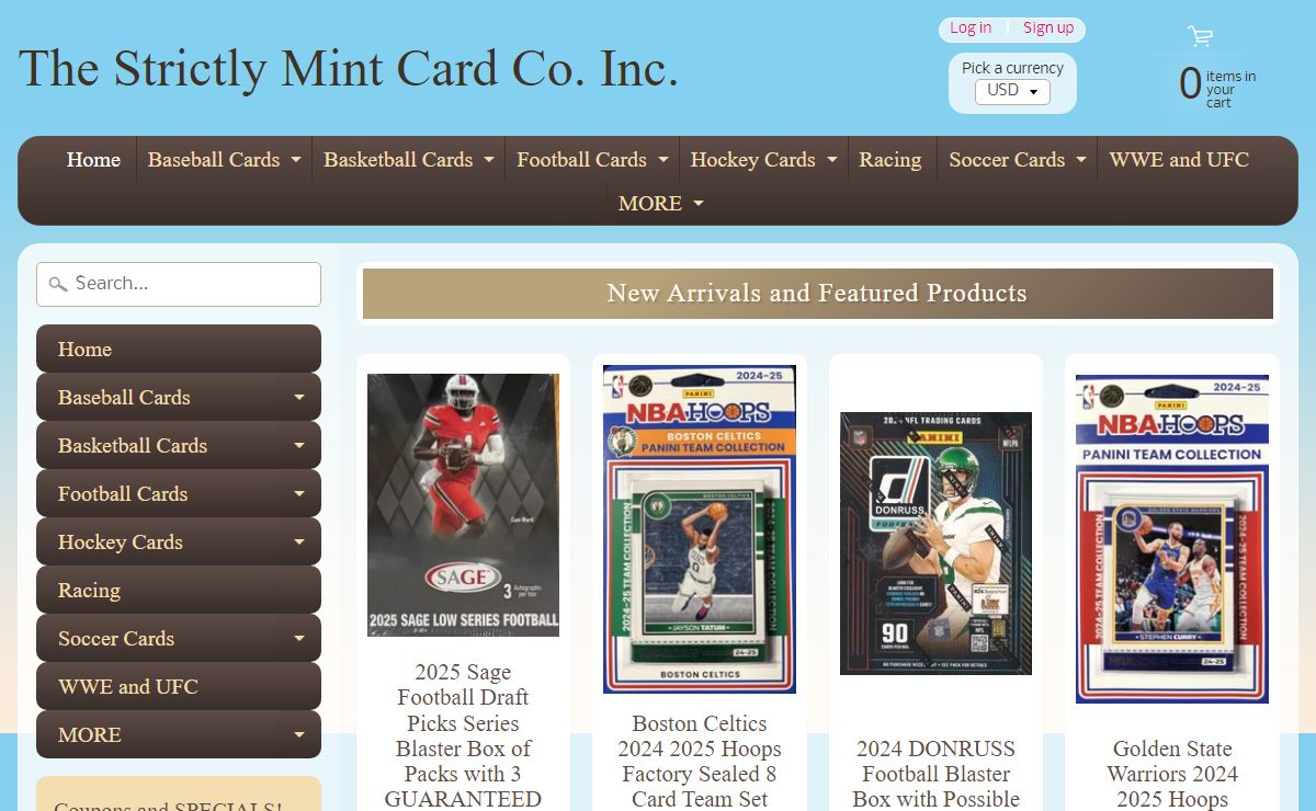 The Strictly Mint Card Co. Inc. | The Strictly Mint Card Company Baseball, Football, NBA and NHL Cards