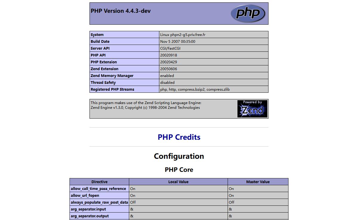 phpinfo()
