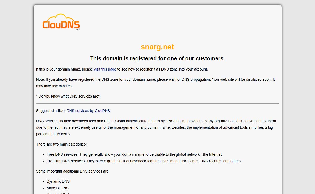 snarg.net | DNS services