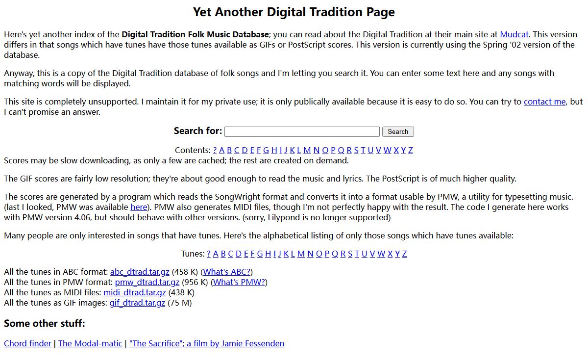 Yet Another Digital Tradition Page