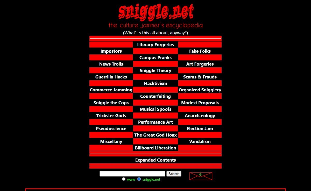 sniggle.net: The Culture Jammer’s Encyclopedia