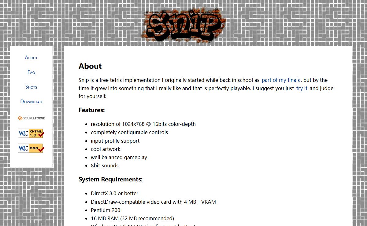 SNIP - a tetris implementation