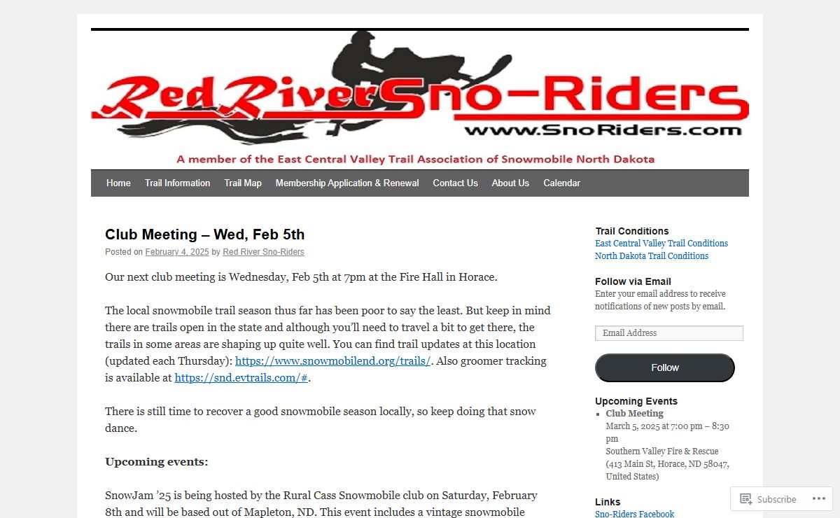 Red River Sno-Riders | A member of the East Central Valley Trail Association of Snowmobile North Dakota
