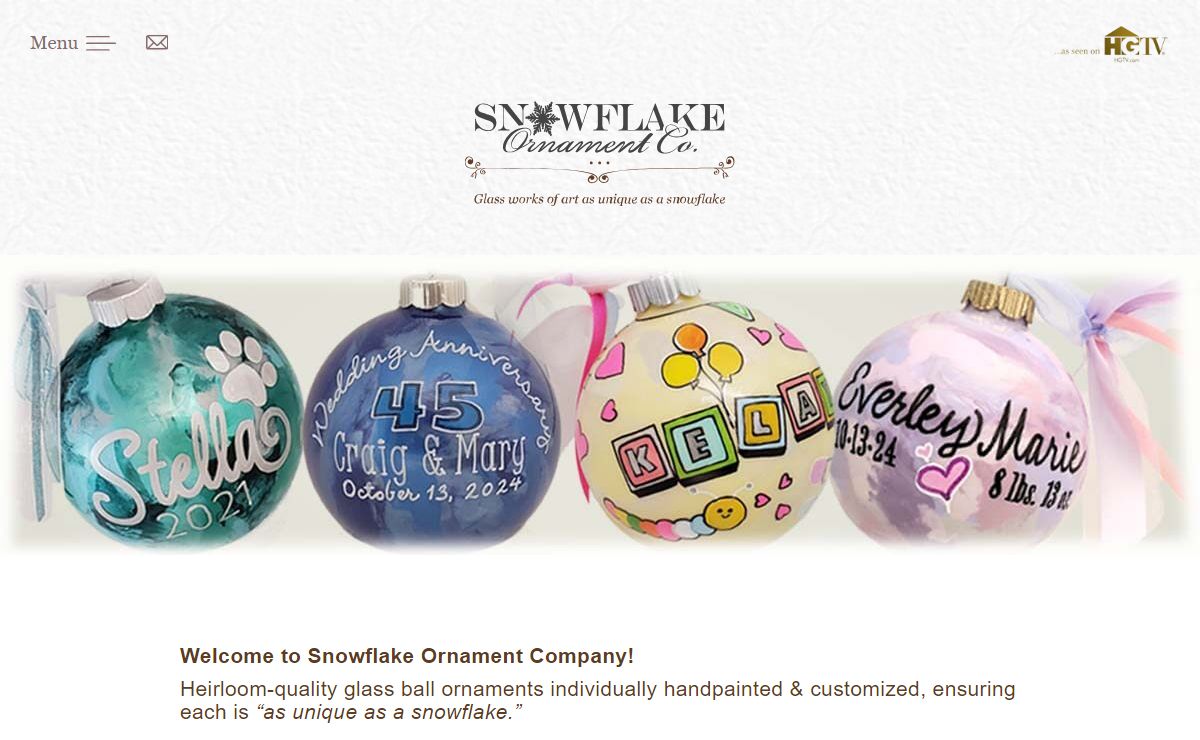 Snowflake Ornament Co. | Hand Painted Ornaments, Customized, Personalized Christmas Ornaments as Unique as a Snowflake!