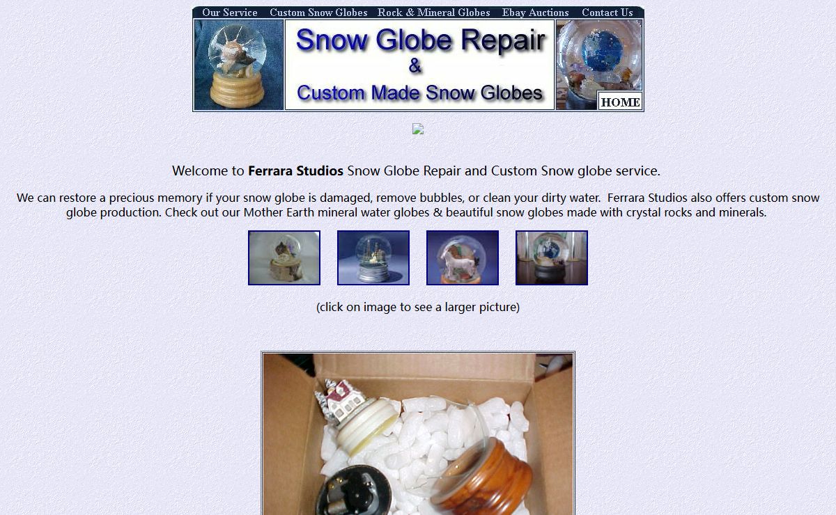 Welcome to Ferrara Studios - Snow Globe Repair & Design