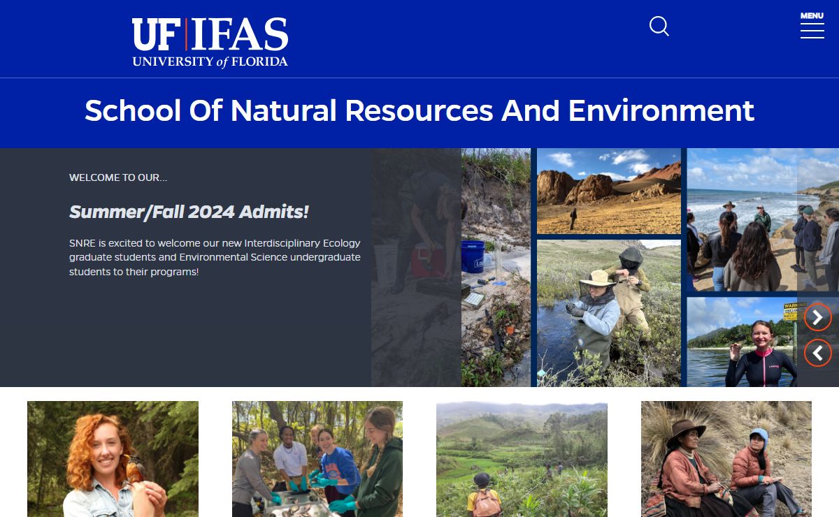 The School of Natural Resources and Environment - University of Florida, Institute of Food and Agricultural Sciences - UF/IFAS