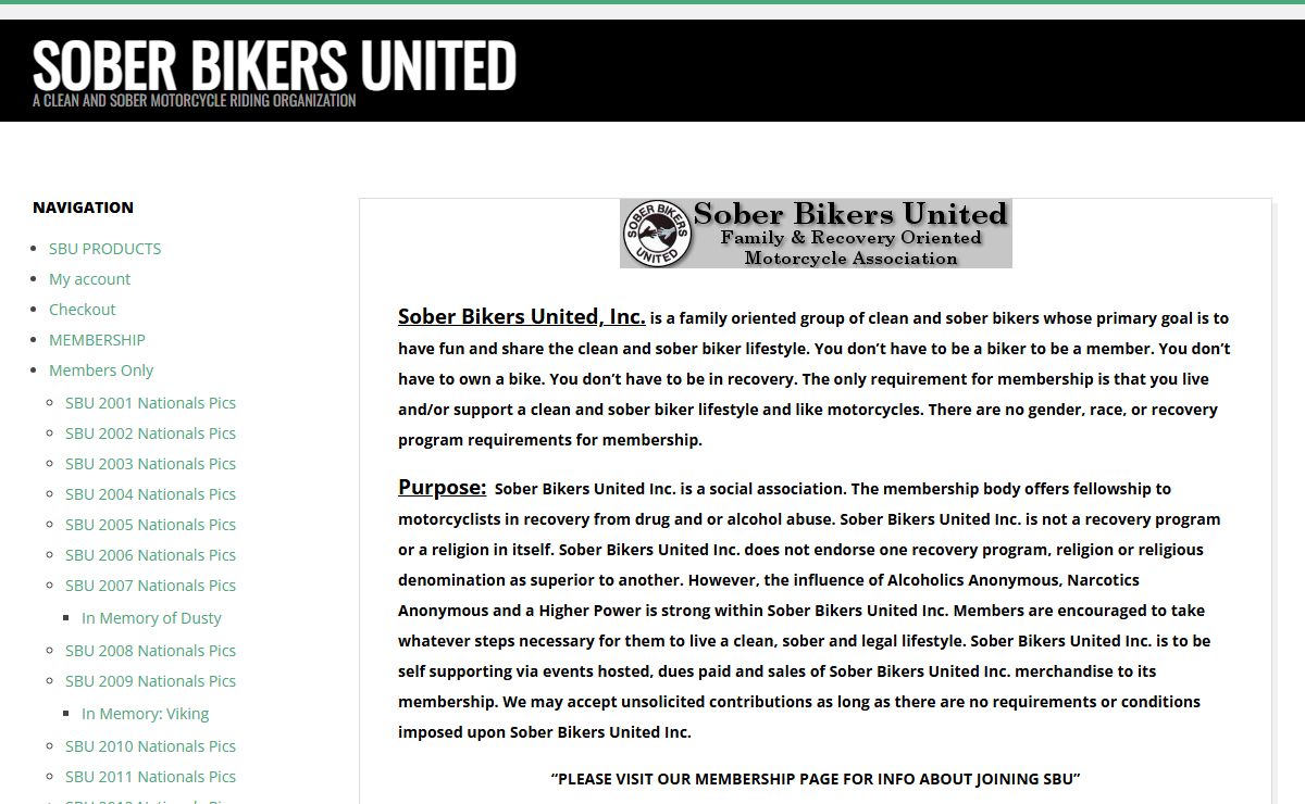 Sober Bikers United – A Clean and Sober Motorcycle Riding Organization