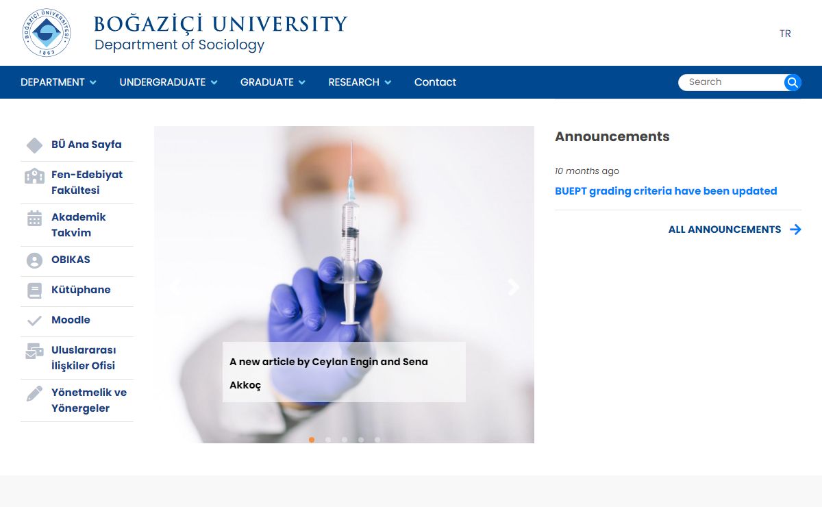 Department of Sociology | Boğaziçi University<br /> Department of Sociology