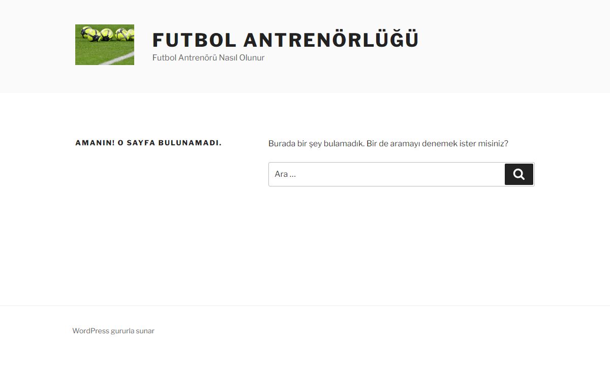 Sayfa bulunamadı – Futbol Antrenörlüğü