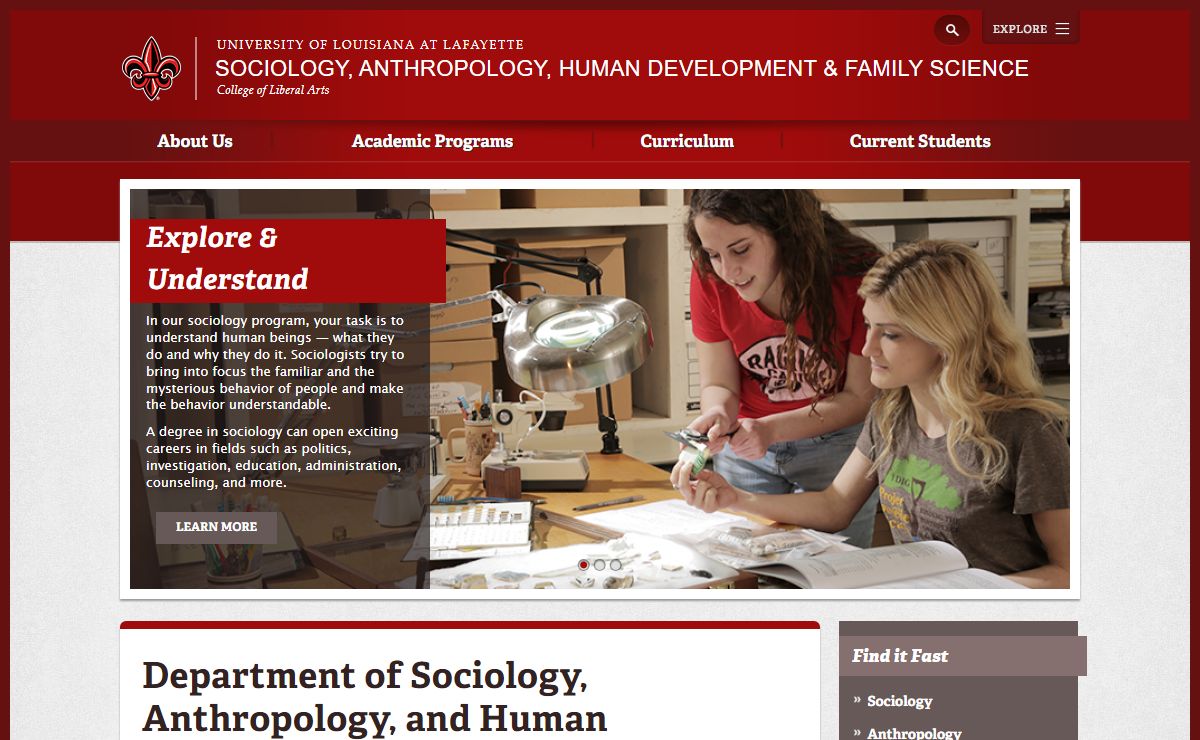 Department of Sociology, Anthropology, Child & Family Studies