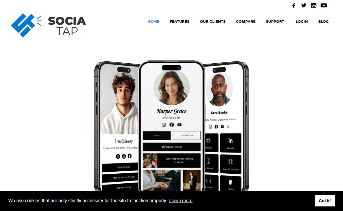 SOCIA TAP | Free Link in Bio Website for Creators & Brands