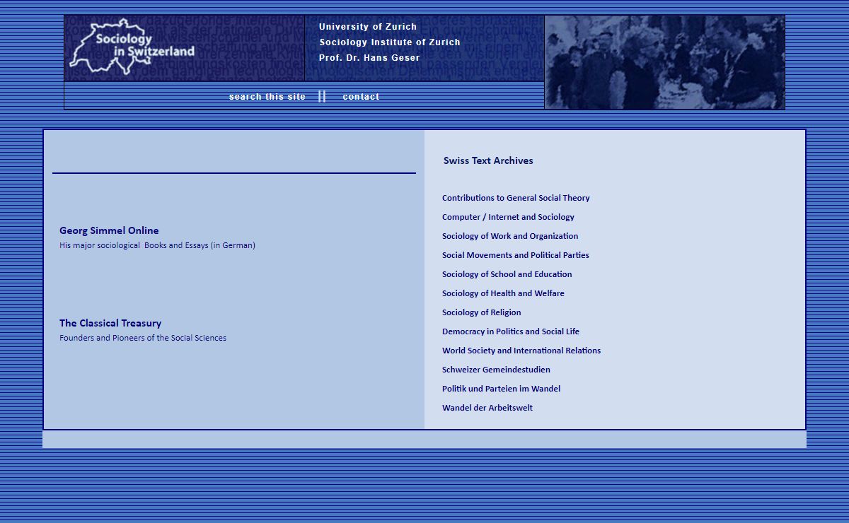 Sociology of Switzerland Homepage