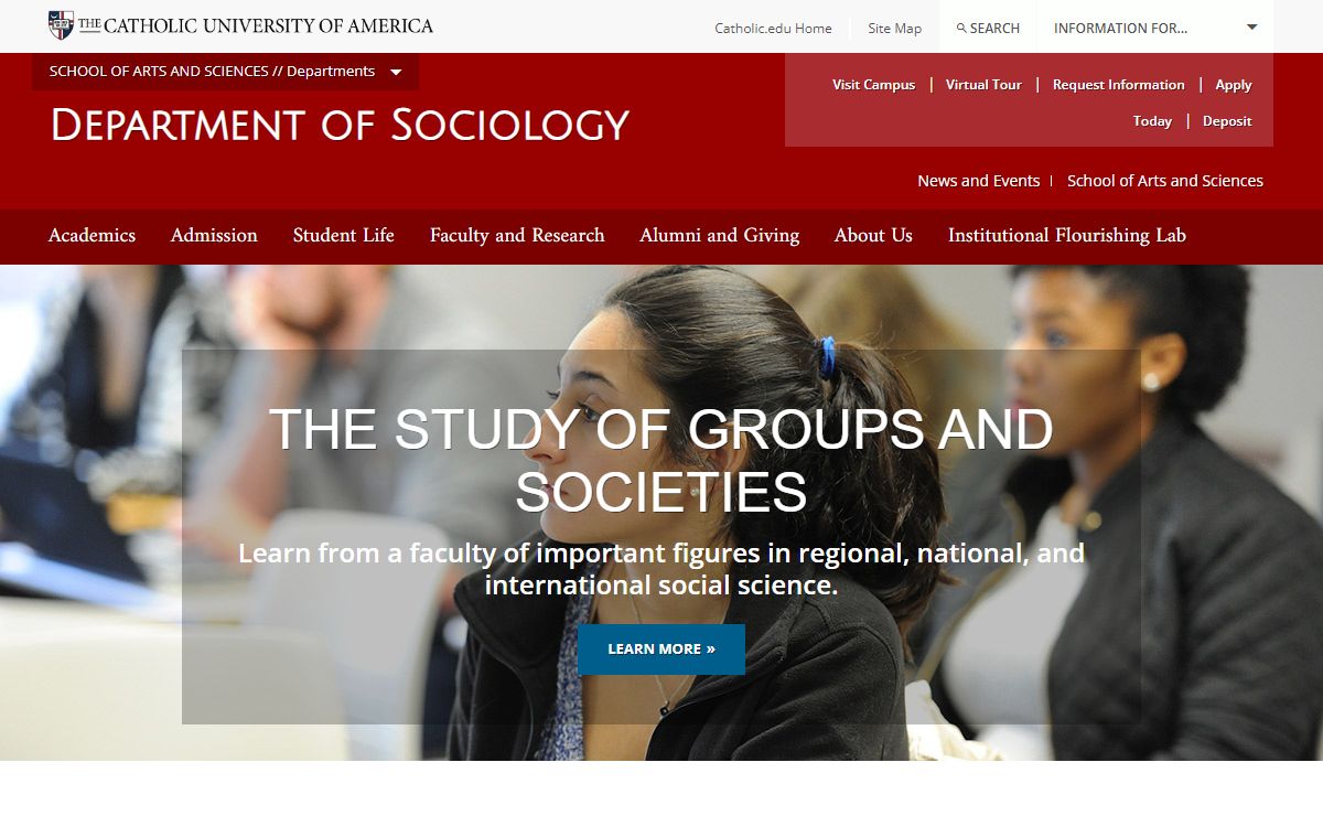 Department of Sociology - School of Arts and Sciences - The Catholic University of America - Washington, D.C. | CUA