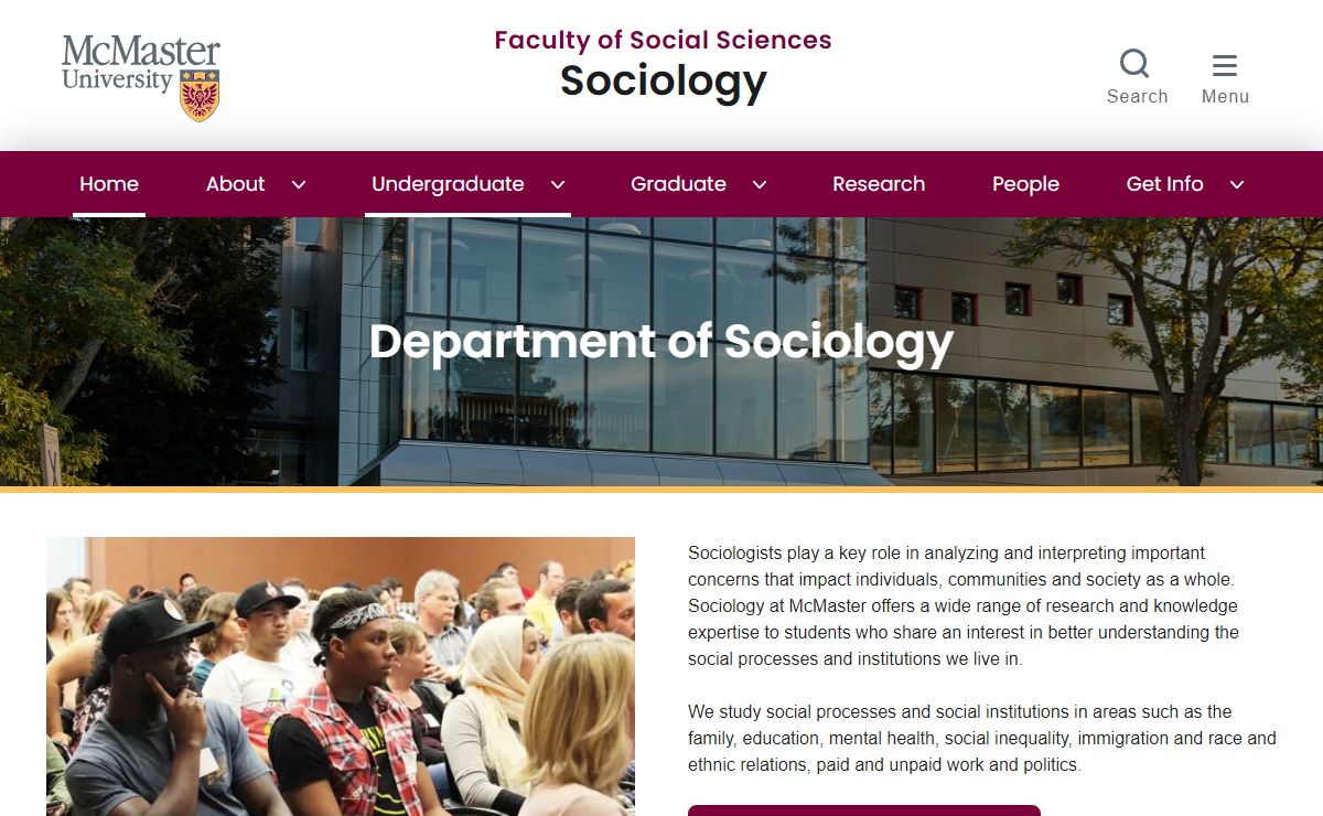 Department of Sociology | McMaster University