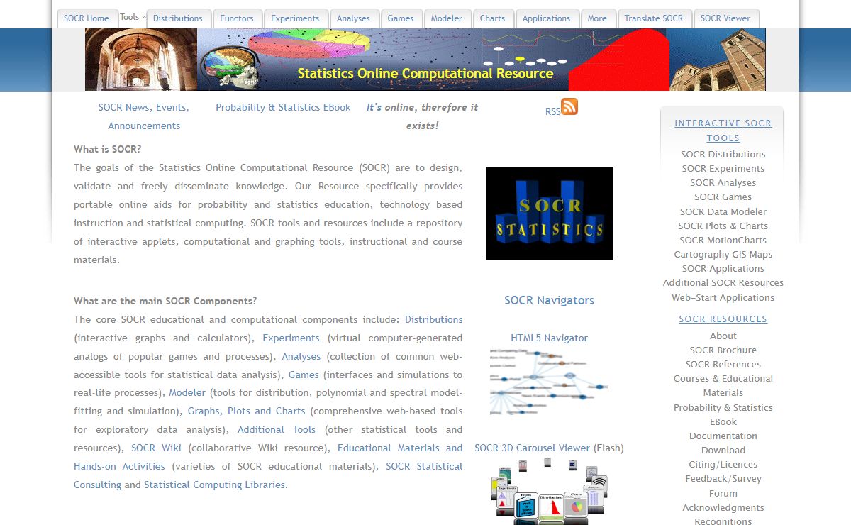 SOCR: Statistics Online Computational Resource