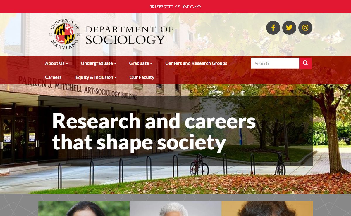 SOCY Home | SOCY l Sociology Department l University of Maryland