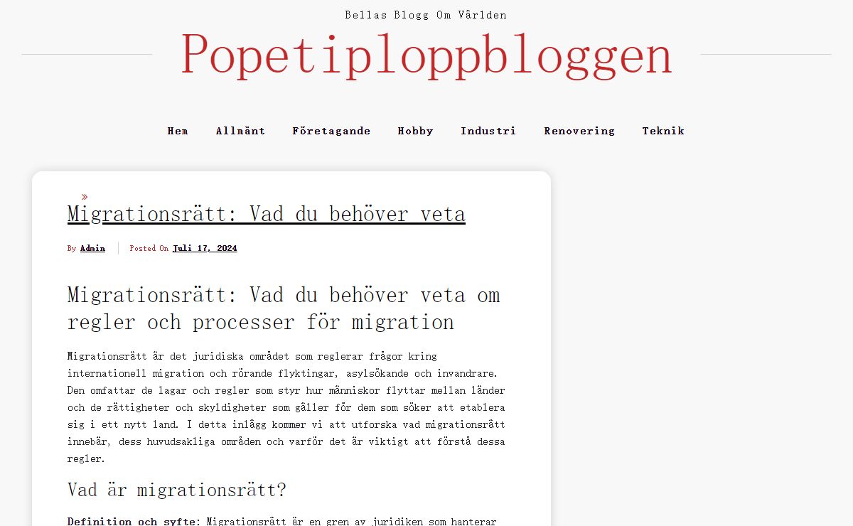 Popetiploppbloggen - Bellas blogg om världen