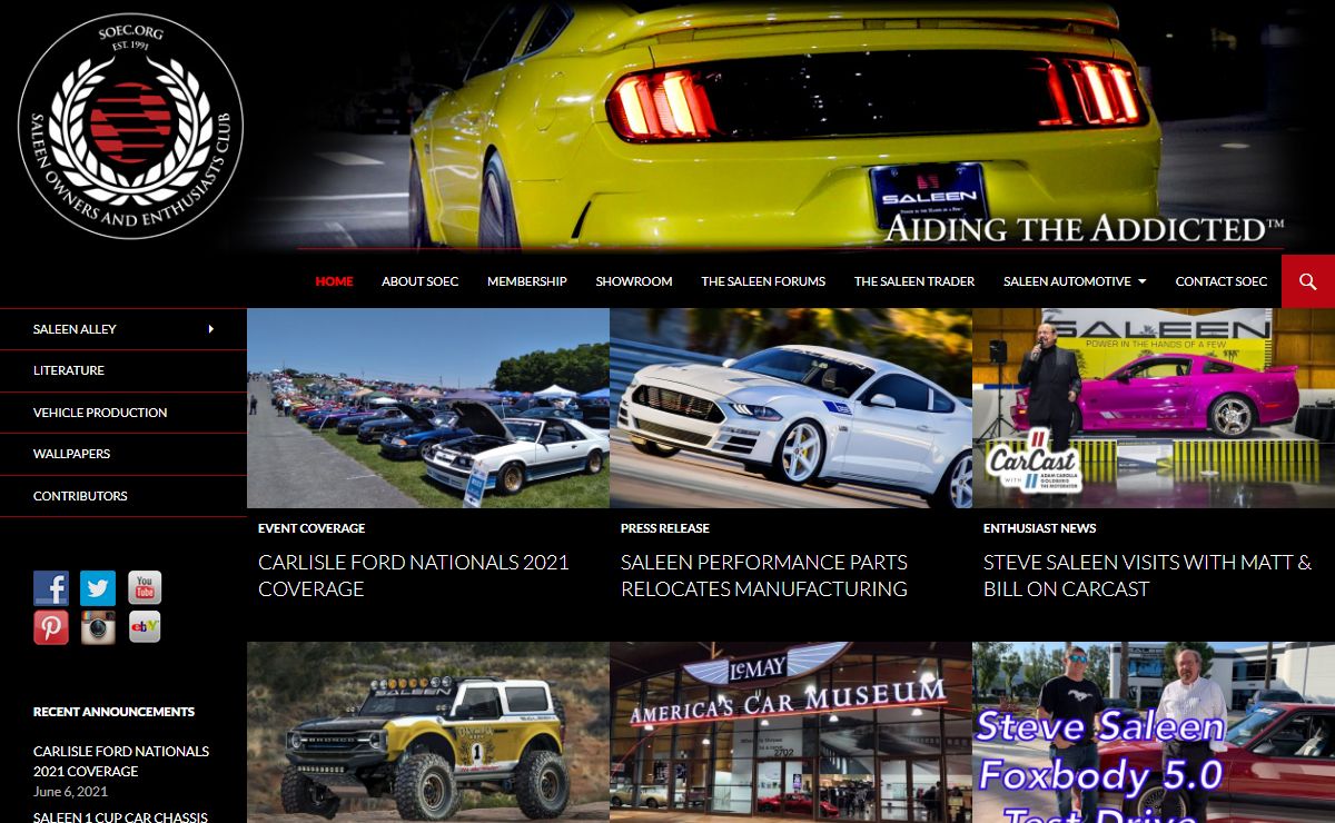 Saleen Owners and Enthusiasts Club::.. SOEC – Aiding The Addicted – Since 1991