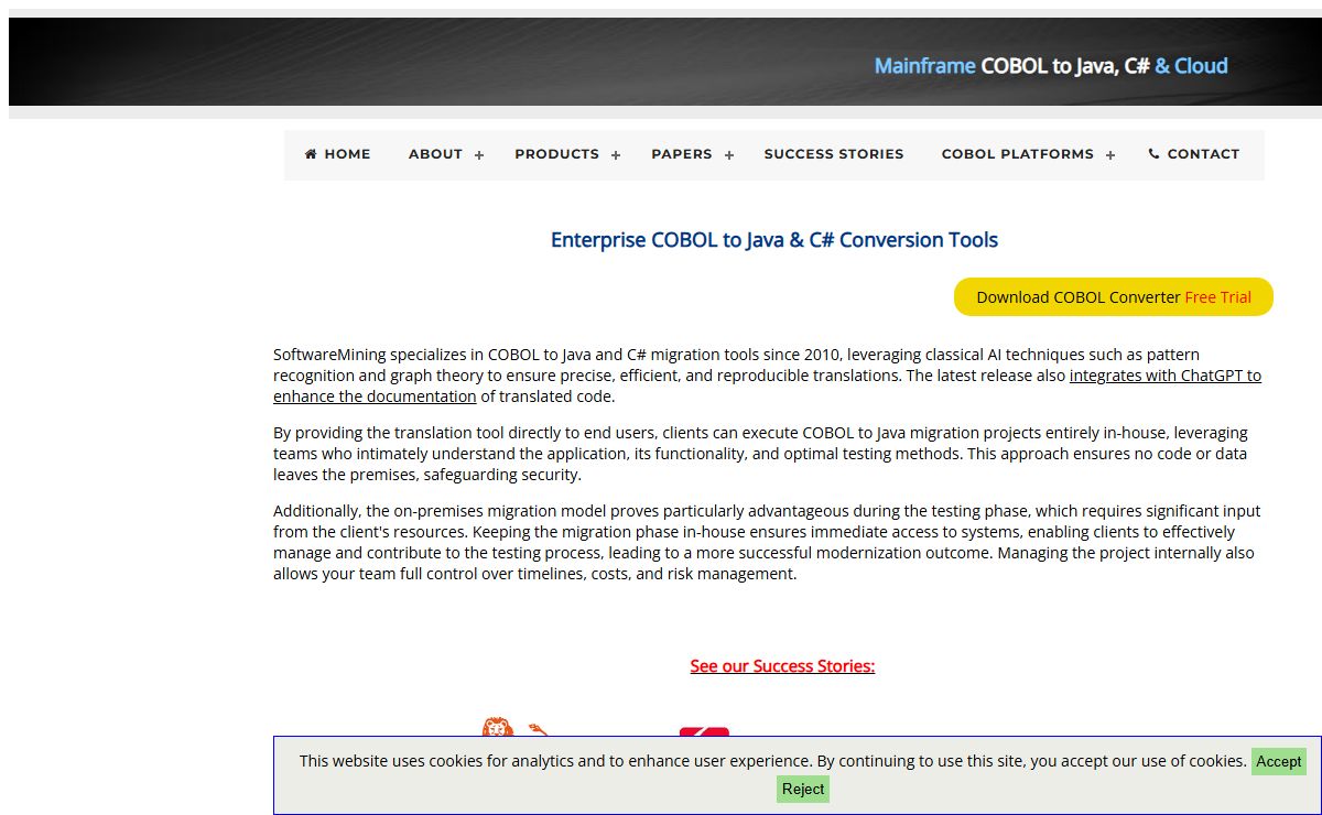 COBOL to Java/C# Conversion Tools | Softwaremining